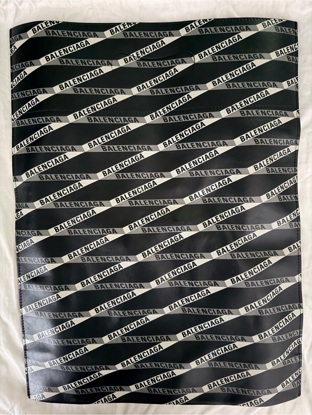 Balenciaga Black and White Logo Tote